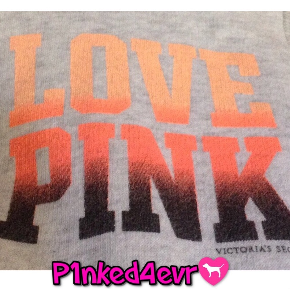 VS PINK Hooded Oatmeal 1/2 Zip Retro Logo XS
